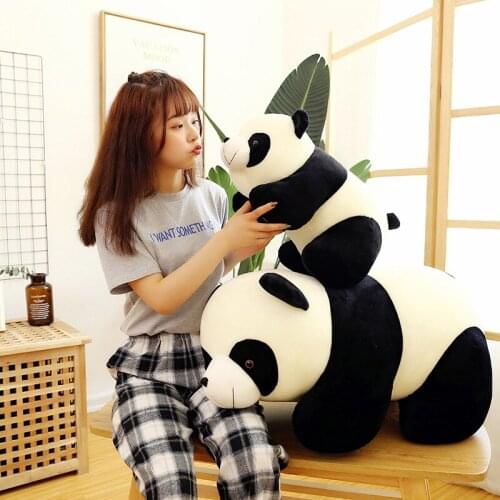 Kawaii Cartoon Simulation Panda Sleeping Doll Pillow Soft Plush Stuffed Toy For Girlfriend Kid Chinldren Birthday Festival Gift