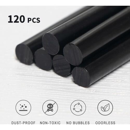 120PCS Black Hot Melt Glue Sticks 7*100mm Glue Stick for Electric Glue Gun Adhesive Stick Paintless Removal Home DIY Accessories
