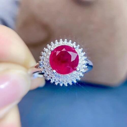 New Coming Real and natural ruby Ring 925 sterling silver gemstone Fine women jewelry