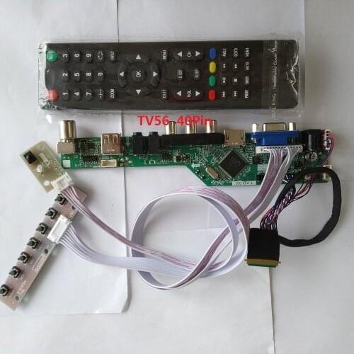Kit for LP156WH2(TL)(FA) 40pin LVDS Panel Screen Controller driver board LCD LED 1366X768 USB VGA remote TV AV 15.6"