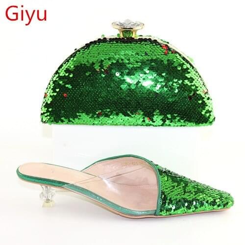 Doershow African Shoes and Bag Set For Party Nigerian Women Shoes and Bag Set Wedding Italian Design Shoes and Bag set ! HLO1-70