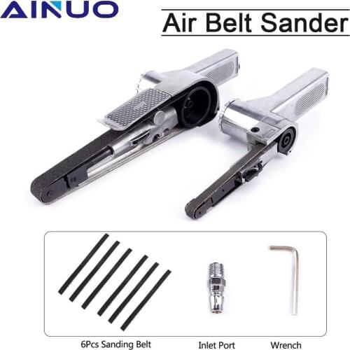 3/8" Air Belt Sander Air Angle Grinding Machine with Sanding Belts for Air Compressor Sanding Pneumatic Tool 330*10mm/520*20mm