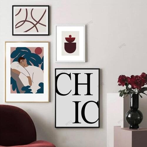 WTQ Minimalism Poster Canvas Painting Vintage Fashion Lady Line Art Print Wall Decor Wall Art Picture Room Decor Home Decor