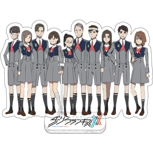 Fashion Anime DARLING In FRANXX Cosplay Acrylic Stand Model Plate Desk Decor Family Figure Standing Keychain Otaku Fans Souvenir