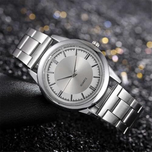 Sliver Mens Watches Full Steel Simple Business Dress Watch For Men Waterproof Male Quartz Clock Wristwatch Fast Ship