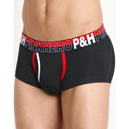 Pink Heroes High-quality Cotton Men Underwear Comfortable Male Panties Fashion Solid Male Underpants U-bag Boxer Shorts Cool