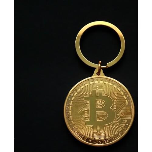New Newest Bitcoin Keychain Gold silver color Music Band Keyring Pendant Women and Men Jewelry Collection Gift