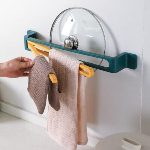 NEW Punch-free Towel Holder Spin Collapsible Multi Rod Towel Bars Wall Hanging Towel Hanger Bathroom Kitchen Shelf Storage Rack