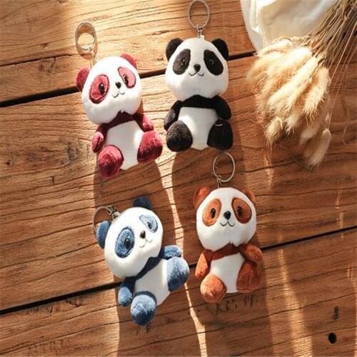 Wholesale 150PCS/LOT Mix Colors , 10CM Panda Animal Plush Stuffed TOY DOLL ; Pendant Key Chain GIFTS