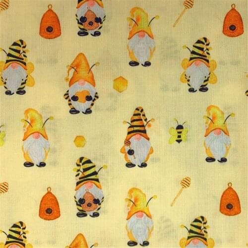 Bee dwarf Printed Textile Polyester Cotton Fabric Patchwork Sewing Material DIY Home Patchwork shirt Dress Clothing Mask