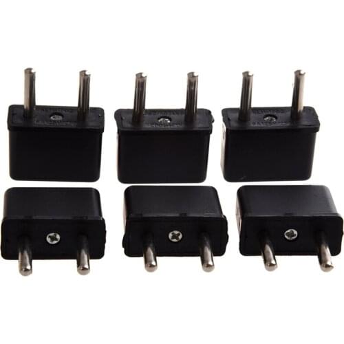 American to European Outlet Plug Adapter - 6 Pack