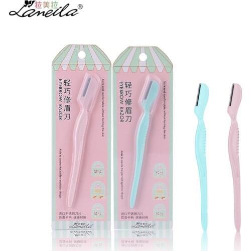 Portable Compact Stainless Steel Blades Eyebrow Scraper ti mei dao One-piece Set A911