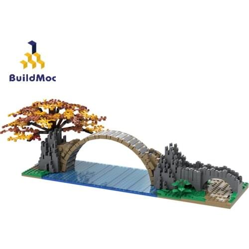 BuildMoc City Buildings Rakotz Bridge Build Blocks MOC City Wonderland Bridges Architecture Model Bricks Toys For Children Gifts