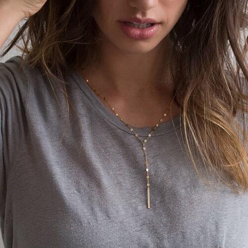 Luxury Pendant Choker Necklace For Women Minimalist Bamboo Chain Necklace Girl Stainless Steel Necklace Jewelry Accessories