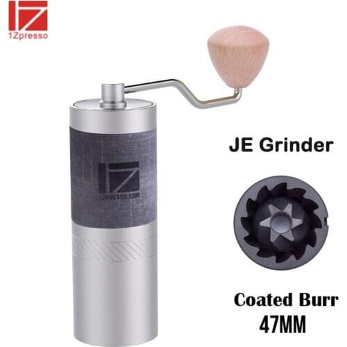 1ZPRESSO JE Manual Coffee Grinder Perfect for Espresso Grinder 47mm Coated Burr Extremely Fine Adjustment Portable Hand Grinder