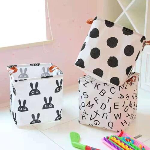 Cube Folding Storage Basket For Kids Toys Organizer Waterproof Storage Boxes Bins With Handles Home Office Shelf Organizador