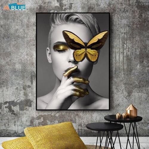 Modern Canvas Art Woman Prints Posters Paintings For Living Room Wall Pictures For Living Room Flowers Home Decorative Pictures