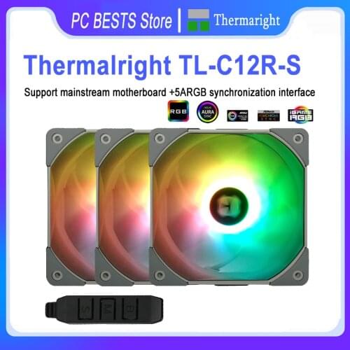 Thermalright TL-C12S 3 in 1 120mm Quiet Cooler Fan 5V RGB AURA SYNC Computer Case Cooling Fan S-FDB bearing