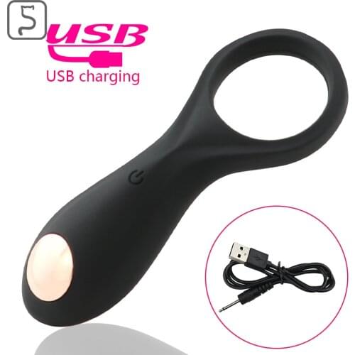 Usb Charging Waterproof Rechargeable Vibration Silicone Lock Precision Ring Male Delay Ring Sex Toys Vibration