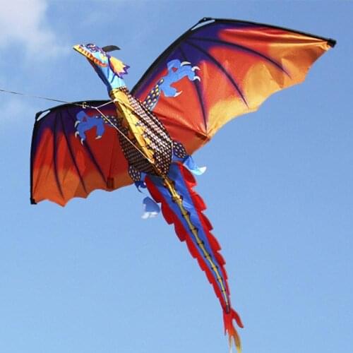 47x55 inch Large 3D Cartoon Dragon Kite Pterosaur Dinosaur Flying Kites With Tail 328ft Kite Line for Kids Adults Outdoor Sports