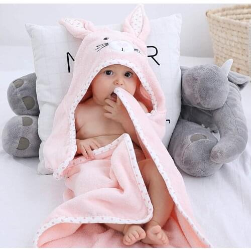 High quality Baby Hooded Towel with Unique Animal Design Ultra Soft Thick Cotton Bath Towel for Newborn Panda Rabbit Elephant
