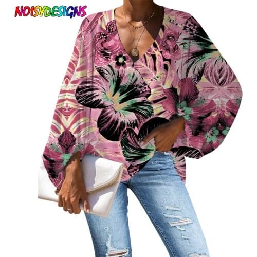 WHEREISART Women Blouse Shirts Fashion Women Casual Grey Poppy Flower Printed Long Sleeve Blouse Casual Tops Chemisier Femme