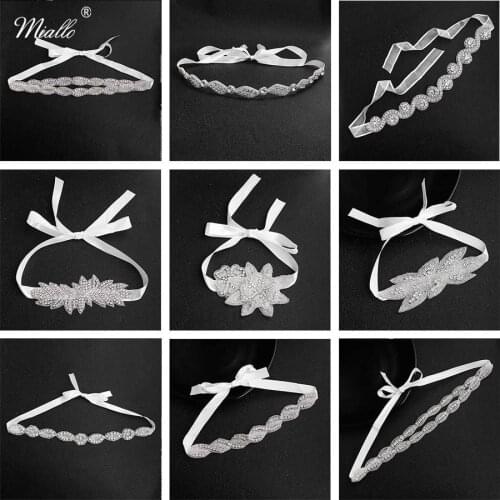 Miallo Newest Classic Wedding Headband Bridal Hair Jewelry Accessories Crystal Silk Headpieces Women Bride' Tiaras
