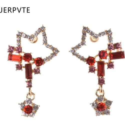 JERPVTE Boho Fashion Stones Shiny Star Statement Drop Dangle Earrings For Women Special Design Charm Jewelry Gifts Bijoux