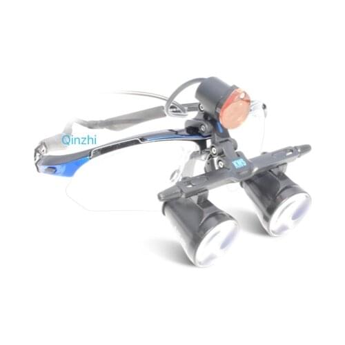 Dental 3.0x Galileo Frame Magnifying Glass One-way Screw Thread Loupe with Color Filter Light Loupes