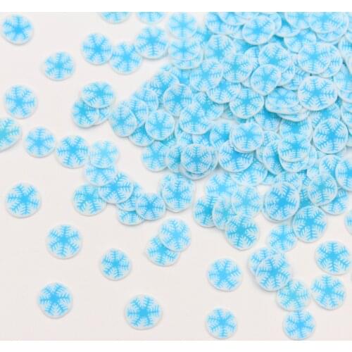 100g/lot Blue Snowflake Slices Polymer Clay Christmas Snow Sprinkles for Christmas Decoration DIY Crafts Filler Accessories