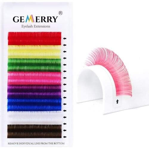 16lines Mix Color Eyelashes Extension Individual Mink Fake Rainbow Natural Soft Colorful Hand Made False Lashes For Makeup