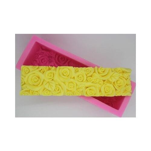 26.2*8.1*6.8 toast Silicone mold rectangle rose shape fondant cake chocolate mold resin clay soap craft mould decoration tools