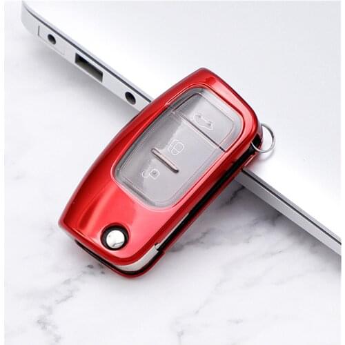 TPU Car Flip Remote Key Case Cover For FORD Fiesta Focus 2 Ecosport Kuga Escape Transparent Smart Key Shell For Ford B-Max C-Max