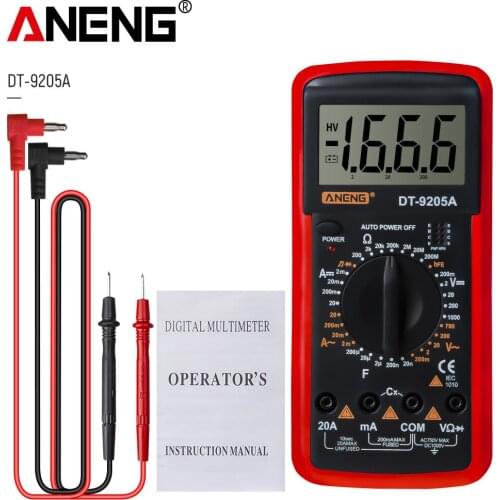 DT-9205A Handheld LCD Digital Multimeter AC/DC Volt Amp Ohm Capacitance Hz Tester Ammeter Voltmeter Measuring Access