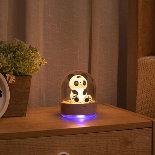 Cute Panda Aromatherapy Diffuser Household Pure Essential Oil With Sleep Night Light Mini Colorful Atmosphere Lamps
