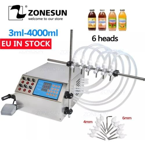 ZONESUN Electric Digital Control Pump Liquid Filling Machine 3-4000ml For bottle Perfume vial filler Water Juice Oil