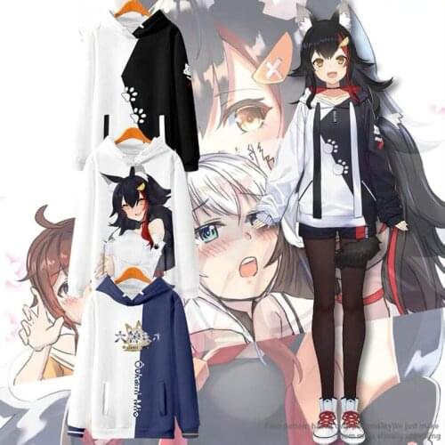 HOLOLIVE Vtuber Ōokami Mio 3D Print Fall Winer Suit Zipper Hoodies Sportswear sweater Women/Men The hooded sweatshirt