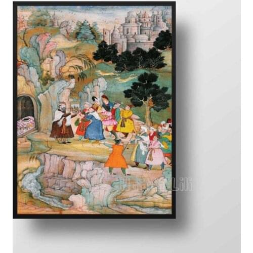 Indian Miniature Painting Print Oriental Art Asian Wall Decor