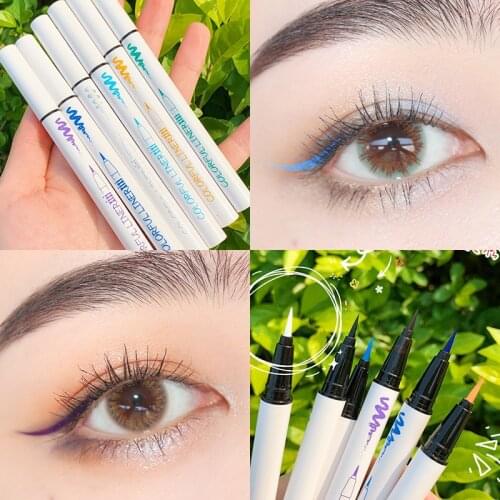 Xixi makeup eyeliner pencil white apperance long lasting waterproof yellow purple red blue white matte eyeliner pen AC211
