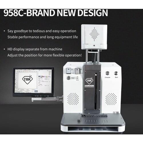 TBK-958C 6W Laser Marking Separating Machine Wireless Phone Control for iPhone 8-11Pro Back Cover Glass Repair Remove