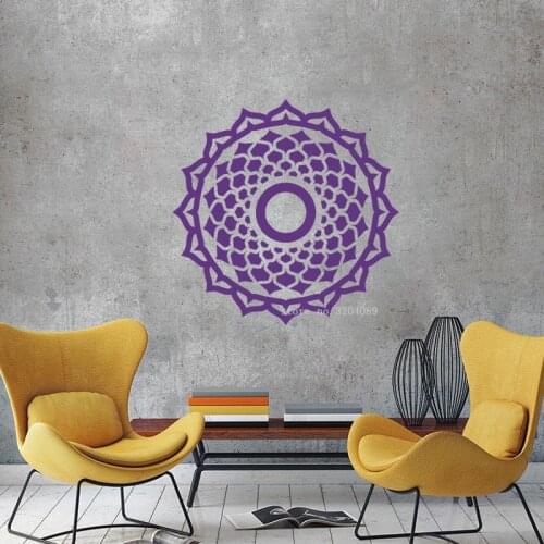 Mandala geometric Wall Stickers Sun flower shape Large Size Decal Yoga Om Namaste Decor Self-adhesive Vinyl Room Poster DG539