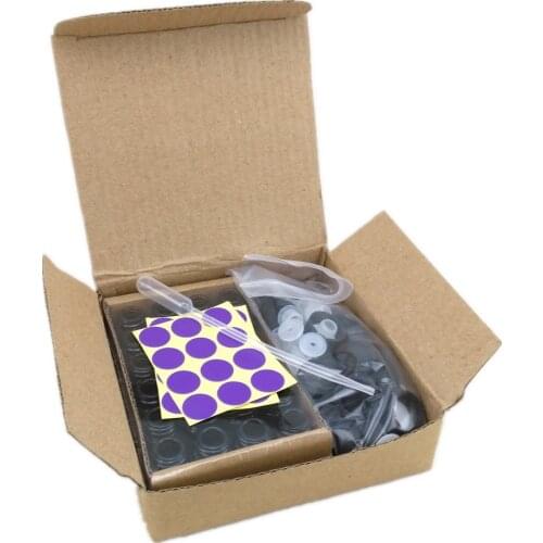 24pcs DIY Essential Oil Kit 2ml 5/8 Drams Small Amber Glass Bottle Vials With Orifice Reducer & Black Cap Blank Label Included