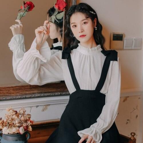 2020 new fashion womens clothing autumn Vintage Full Stand Blouses Shirts