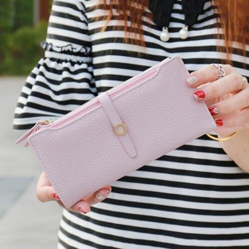 New Purses for womenWallet ovely Leather Long Women Wallet Girls Change Clasp Purse Money Coin Card Holders Wallets Carteras