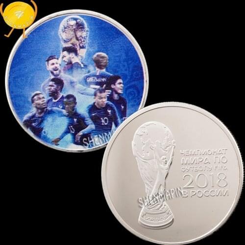 2018 world Cup Champion French Football Team Commemorative Coin 21st Russian World Cup Hercules Cup Coins Collectibles Honor