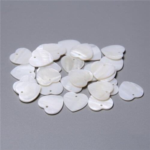 12-20 mm Heart Shape Mother Of Pearls Pendant Natural White Shell Charm Smooth Beads For DIY Making Jewelry Women Necklace Gift