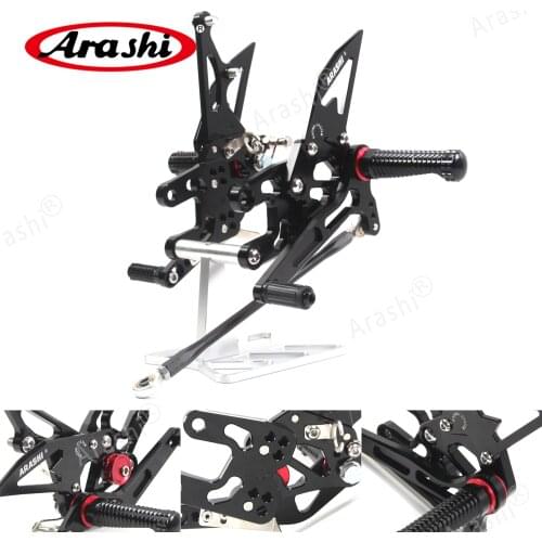 Arashi ZX-10R Adjustable Footrest For KAWASAKI NINJA ZX10R ZX10 R 2004 2005 Foot Pegs Rear Rest Rearset Foot Pedals ZX-10R 04 05