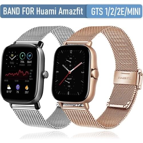 20/22mm Milanese Wrist Band for Amazfit GTS Watch Stainless Steel WatchBand Metal Strap for Huami Amazfit GTS 2/2e/mini Watch