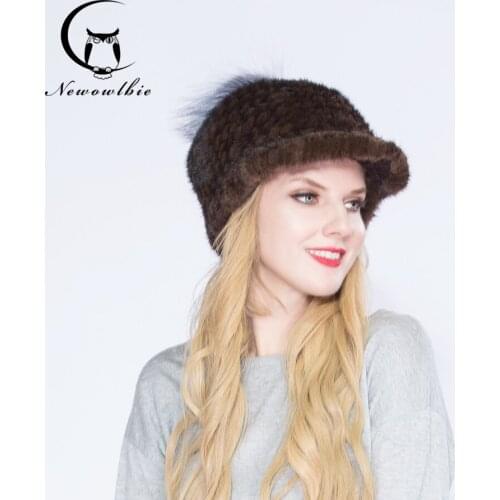Natural Mink Fur Hats For Women Fashion Mink Fur Warm Luxury Overlord Hat whole skin cap knight hat winter comfortable