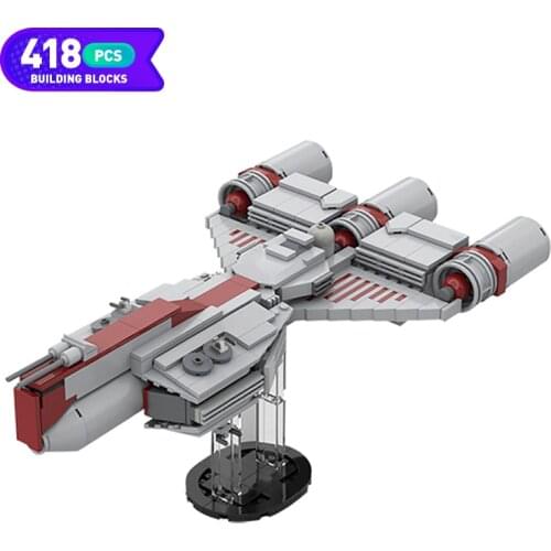 Moc Space Battle Midi Scale Republic Frigate Building Blocks Space Battleship Spaceship War Modular Weapons Toys Children Gifts